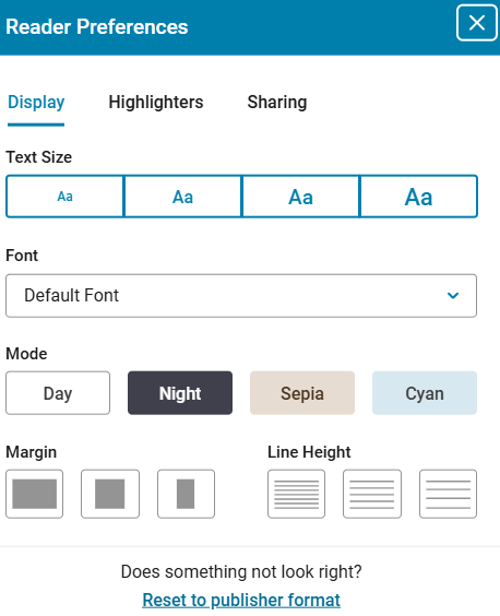 Appearance menu